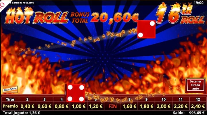 Supercomodín en la slot Slingo Hot Roll
